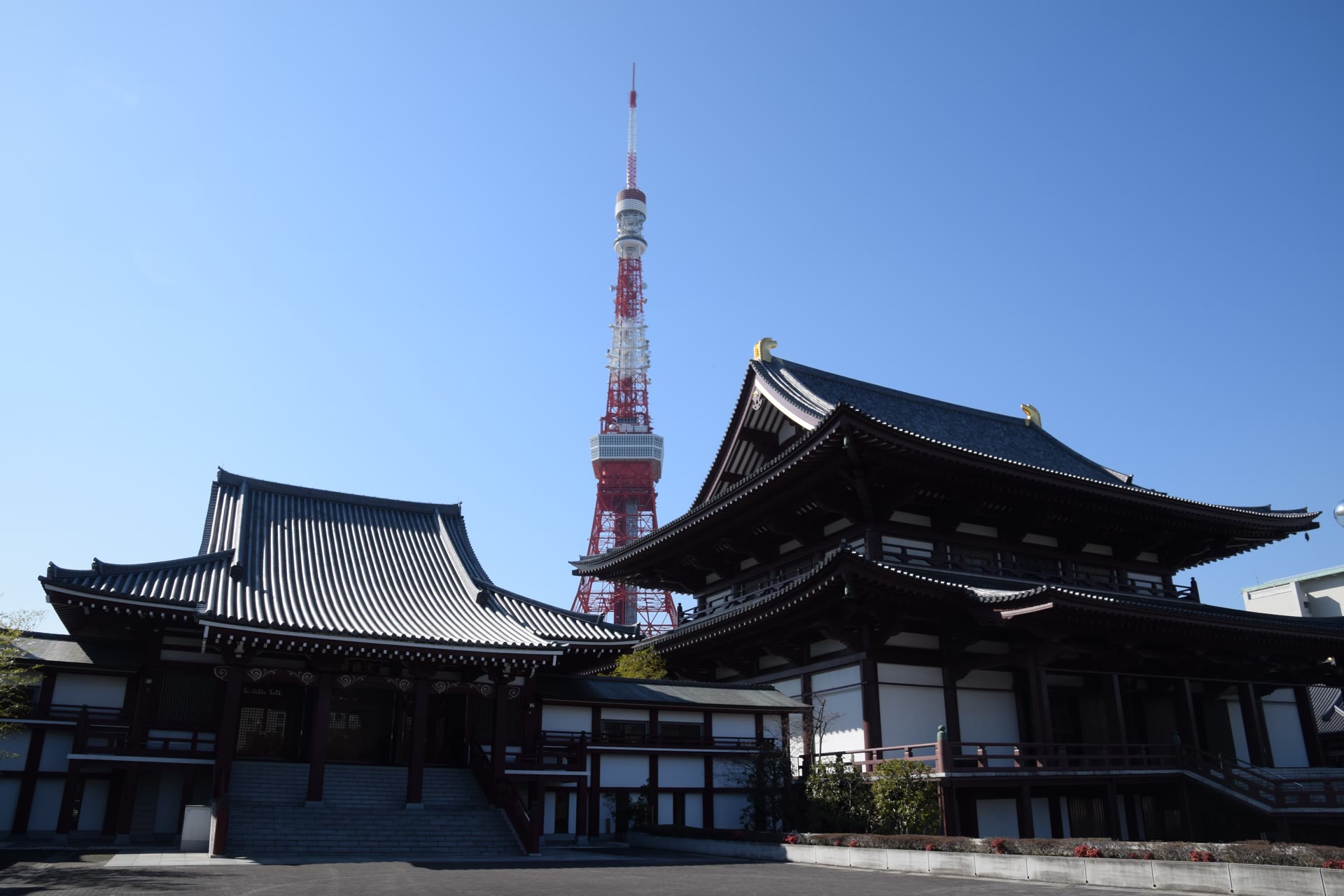 東京・増上寺と東京タワー。KEY TO LITがCDデビューを発表した会場周辺