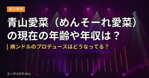 青山愛菜（めんそーれ愛菜）の現在の年齢や年収は？病ンドルのプロデュースはどうなってる？