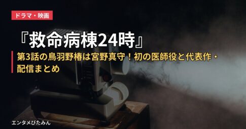 『救命病棟24時』第3話の鳥羽野椿は宮野真守！初の医師役と代表作・配信まとめ
