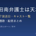 『南田南弁護士は天才肌』放送日・キャストまとめ