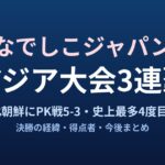 なでしこジャパン アジア大会3連覇のアイキャッチ